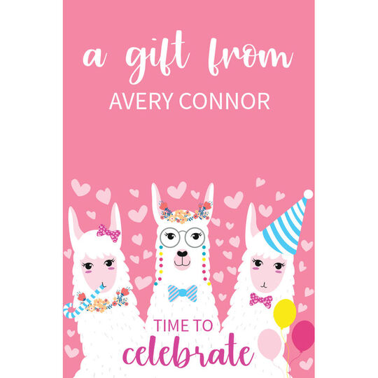 Party Llamas Vertical Gift Stickers